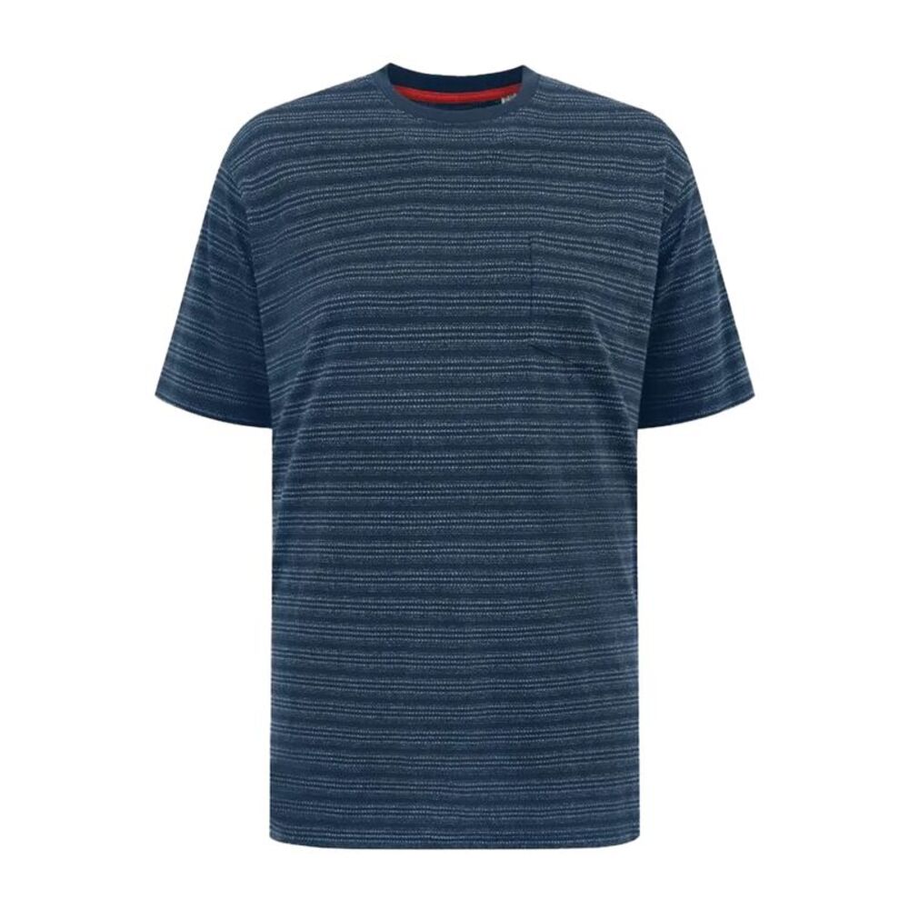 Duke Mens Dingle 1 D555 Striped Jacquard Kingsize T-Shirt / Navy